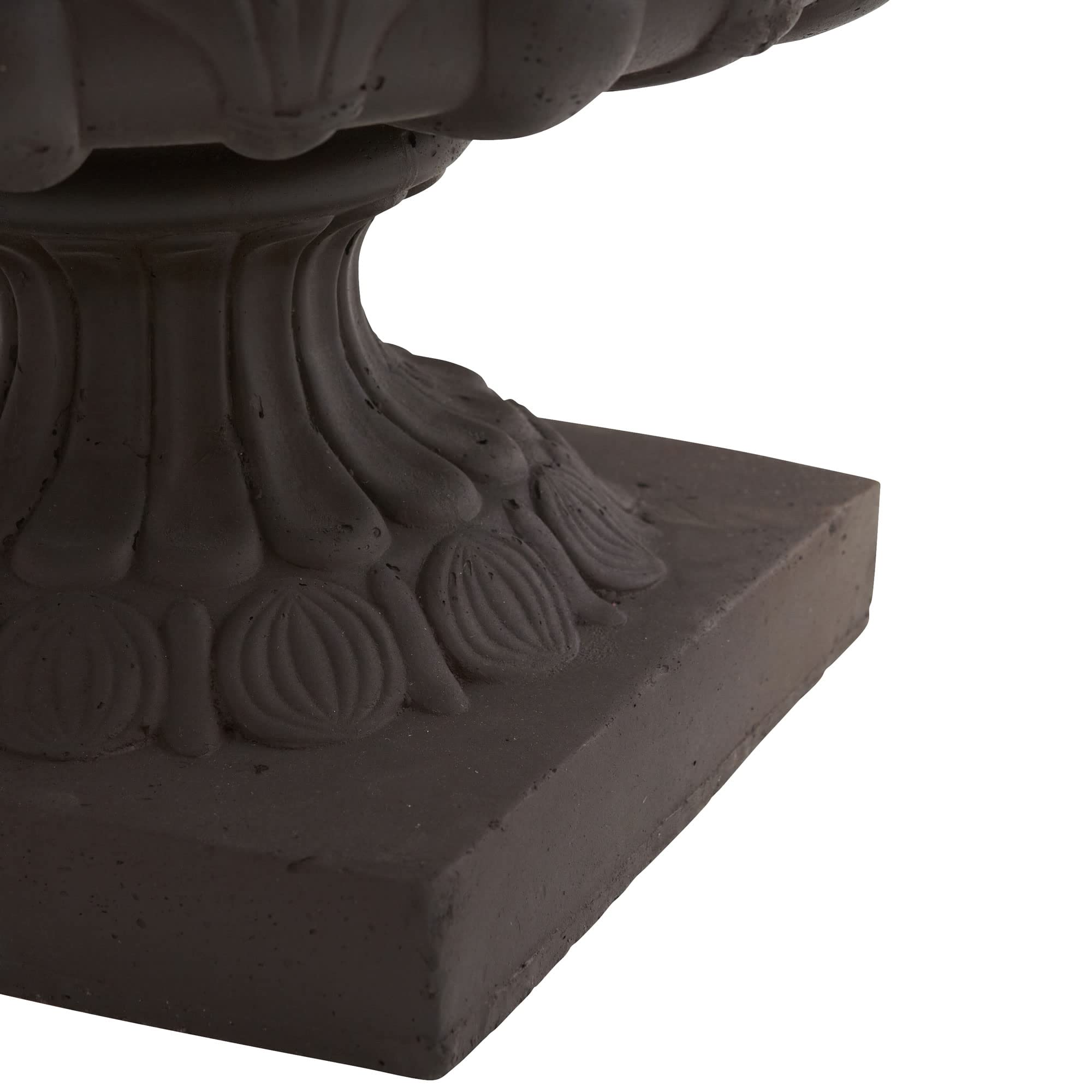 Nearly Natural 12.5 Inch Decorative Iron Finish Urn Planter - Indoor Outdoor Flower Pot Container in Gray for Patio, Garden, or Home Décor