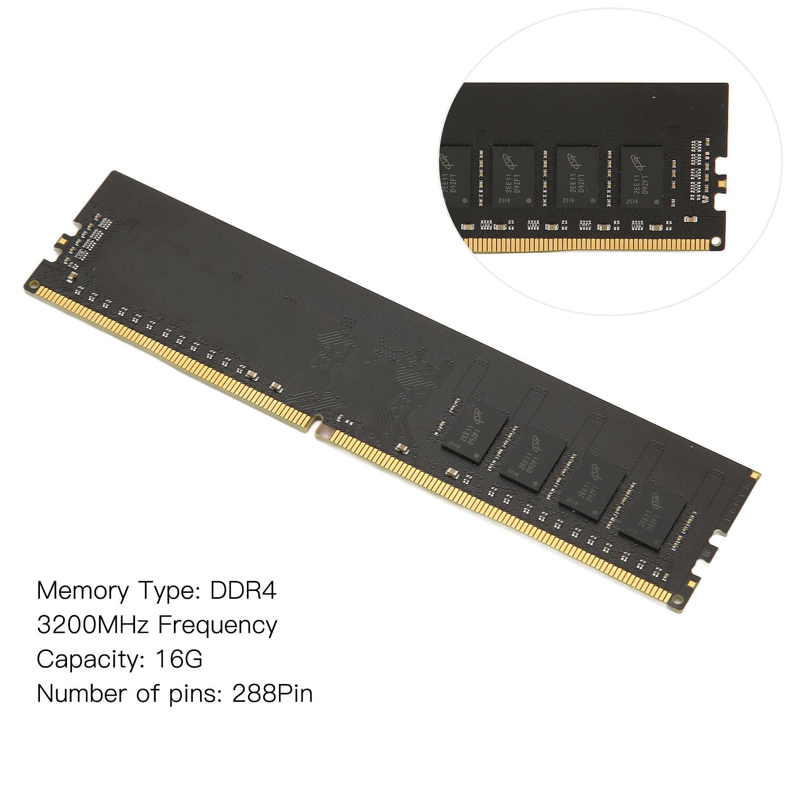 16GB DDR4 3200MHz 288-Pin Desktop RAM Memory Module - Compatible with Laptops & All-in-One PCs for Enhanced Gaming and Multitasking Performance