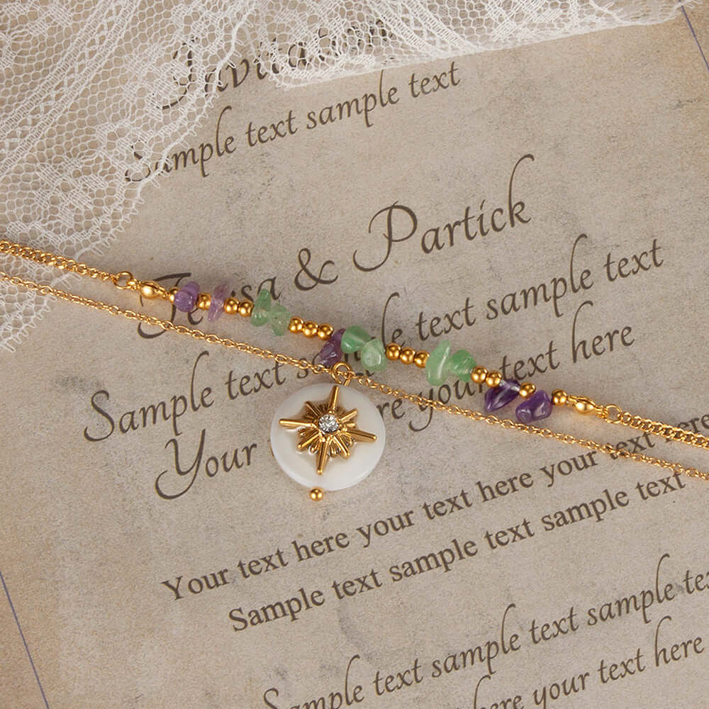 Layering Stone & Star Pendant Chain Necklace | GX2331 | Trendy Boho Jewelry for Women | Perfect for Layering, Everyday Wear & Special Occasions