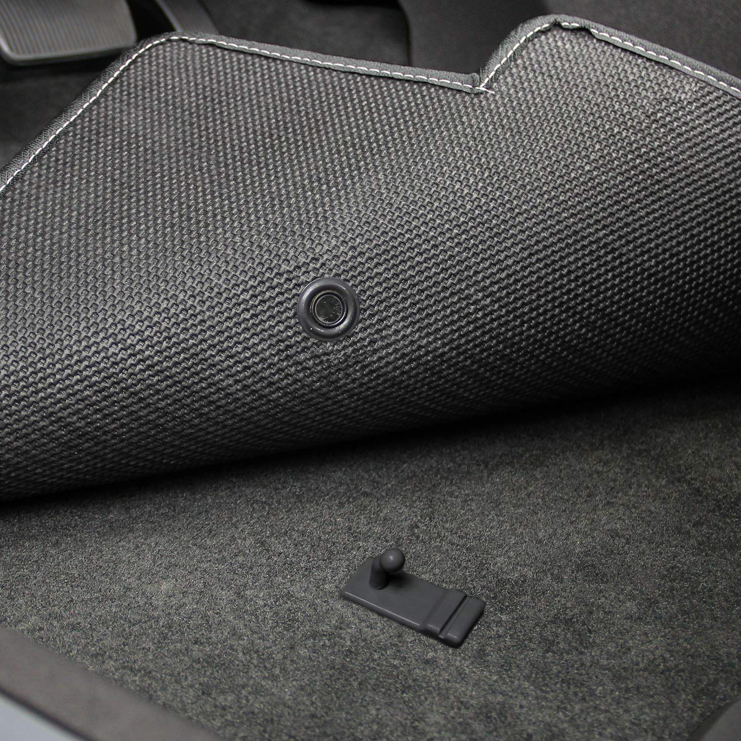 Lloyd Mats Custom-Fit Carpeted Floor Mats - Premium Luxury Car Floor Liners for Chevy C/K Pickup 1960-1966 (Black, 2PC with Silver Bowtie) | Perfect Fit for Classic Trucks & Car Shows