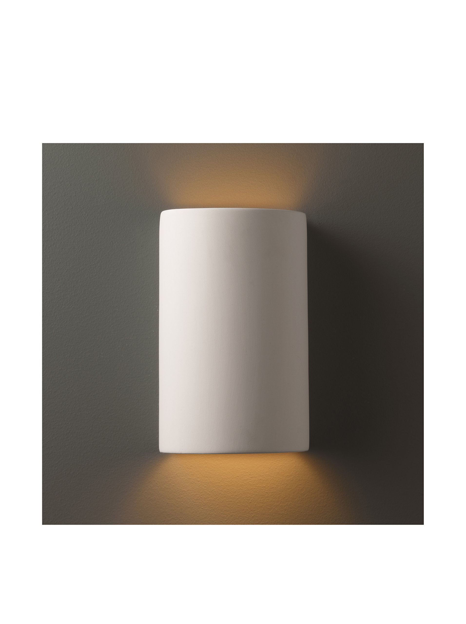 CER-0945W-BIS White Outdoor Wall Sconce with Ceramic Bisque Shades - Weatherproof Porch Lighting for Patio, Garden & Entryway