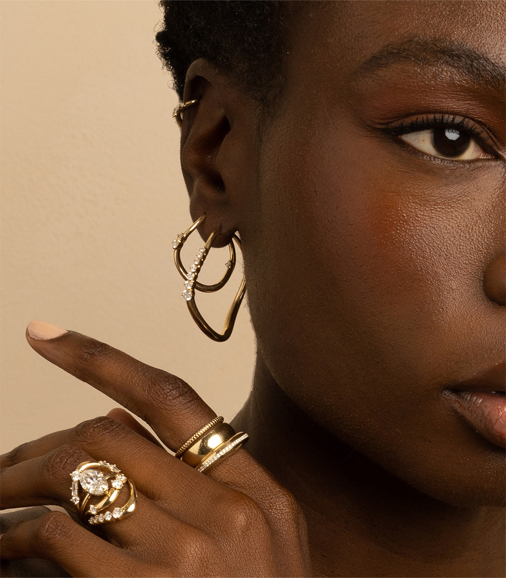 Medium Melt Hoops - Gold Plated Huggie Earrings for Women, Minimalist Everyday Hoop Earrings for Cartilage, Helix & Lobe Piercings | Perfect for Work, Date Night & Casual Wear