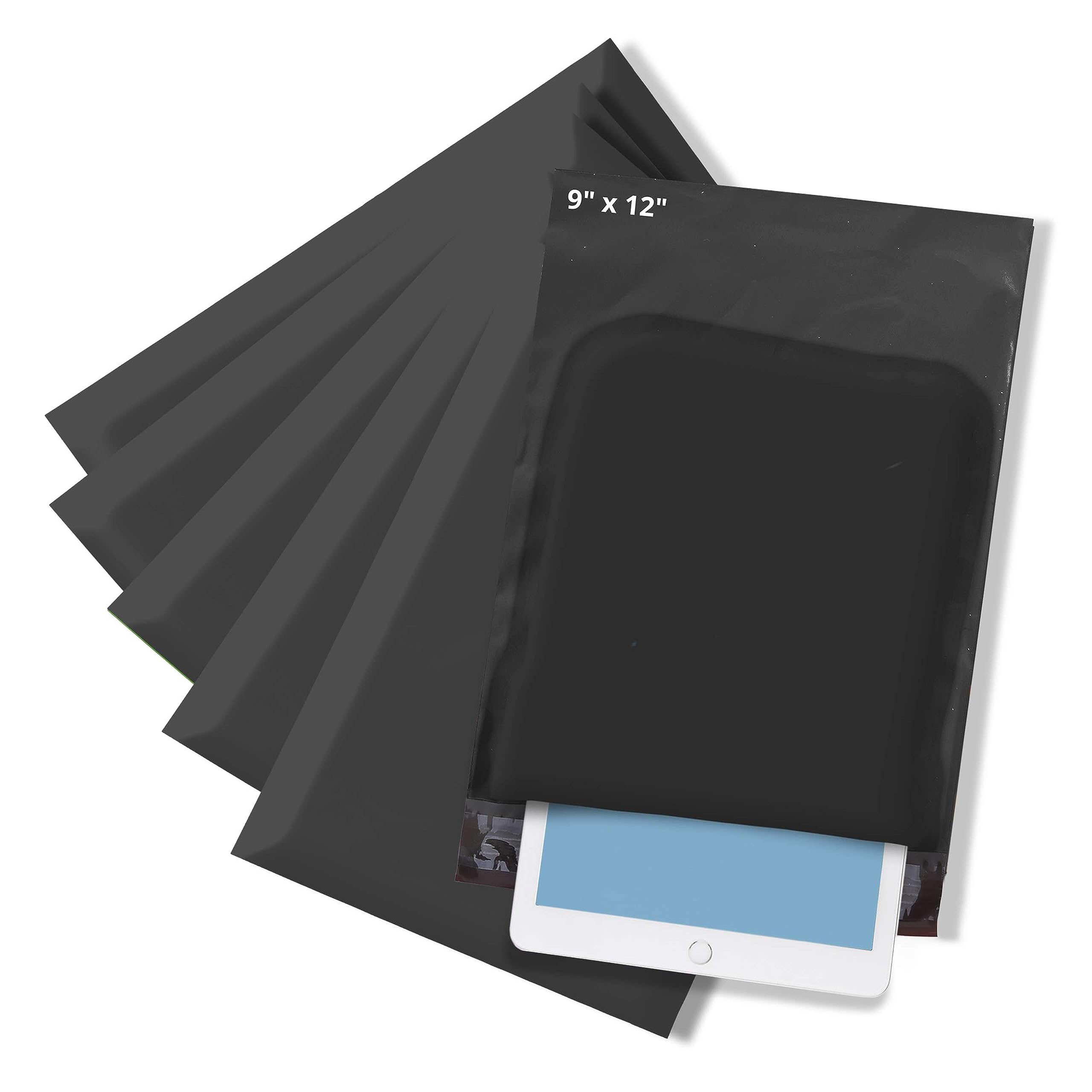 Medium 9x12 Poly Mailers - 100 Pack Black Shipping Bags | Tear & Puncture Proof, Water Resistant Mailing Envelopes | Small Business Packaging for Ecommerce, Apparel & Subscription Boxes