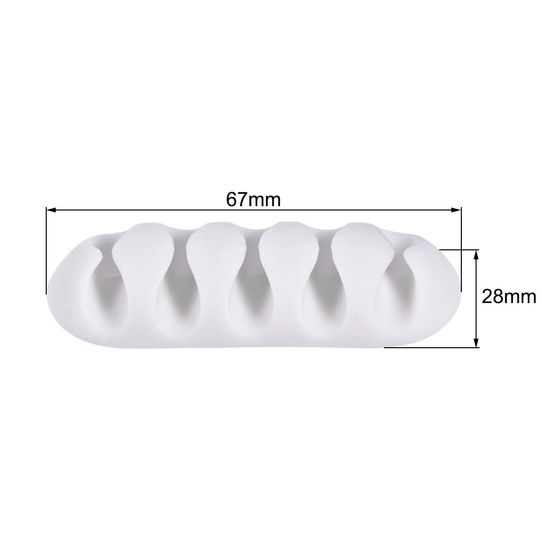 6Pcs White Self-Adhesive Cable Organizer Ties - Cord Holder for Computer Mouse, USB Charging Cables - Perfect for Desk, Office, Home Electronics Organization