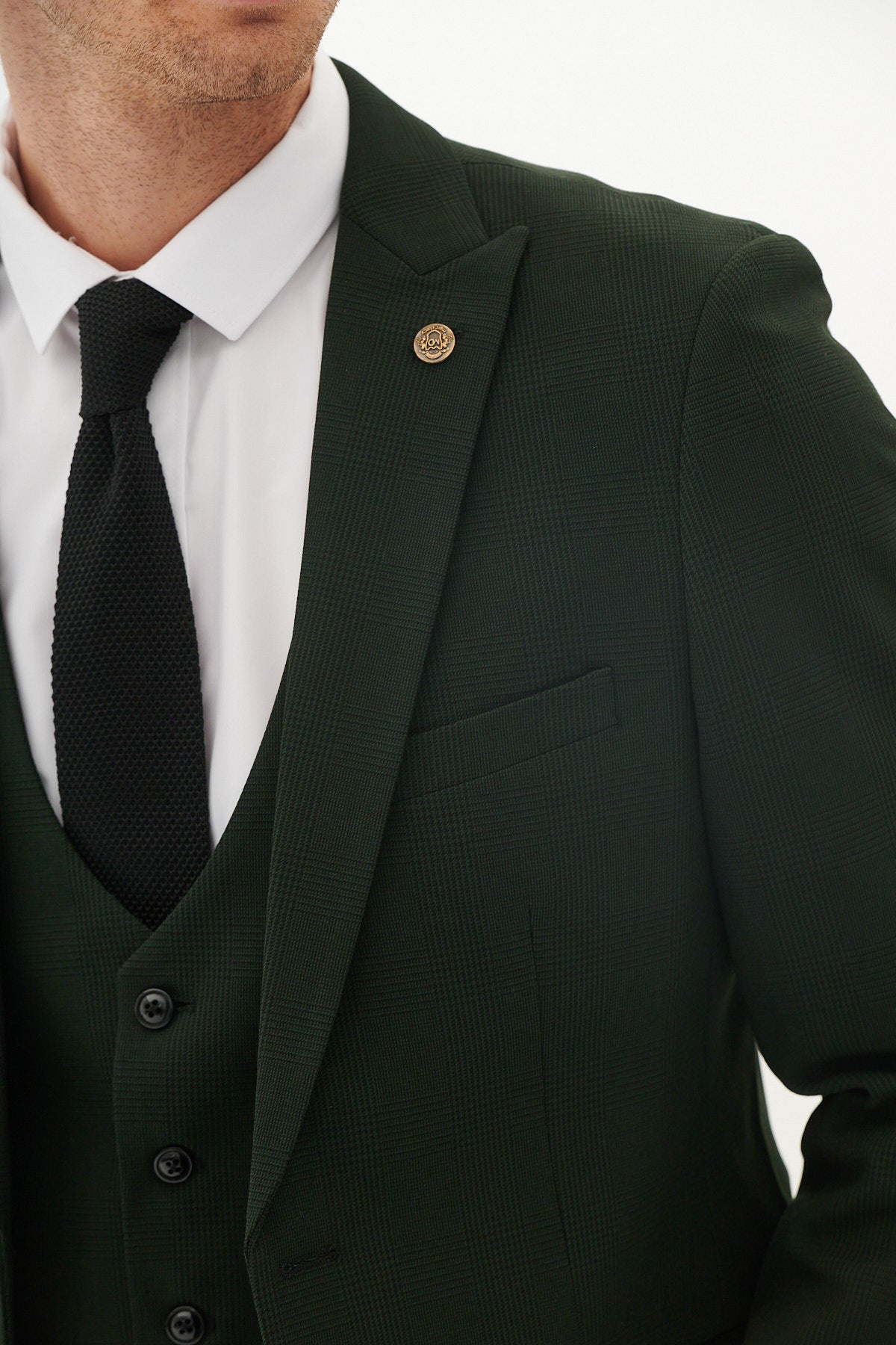 BROMLEY Women's Olive Green Checkered Blazer - Stylish Casual Jacket for Office, Business Meetings & Smart Outfits