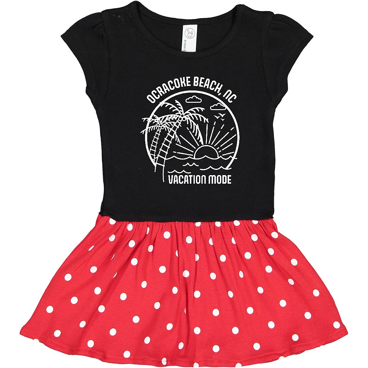 Inktastic Summer Vacation Mode Ocracoke Beach North Carolina Toddler Dress - Cute Girls' Casual Outfit for Beach Trips, Family Vacations & Summer Playtime