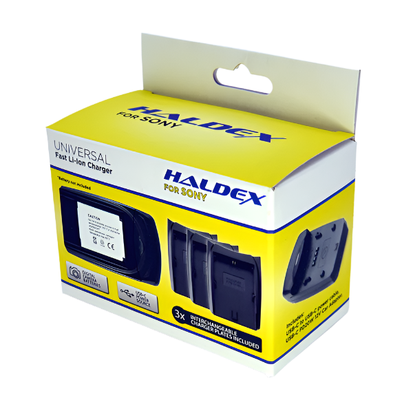 Haldex 700 Sony Battery Charger Kit with Type C Port - Includes Wall & Car Charger for Travel, Home & Office Use