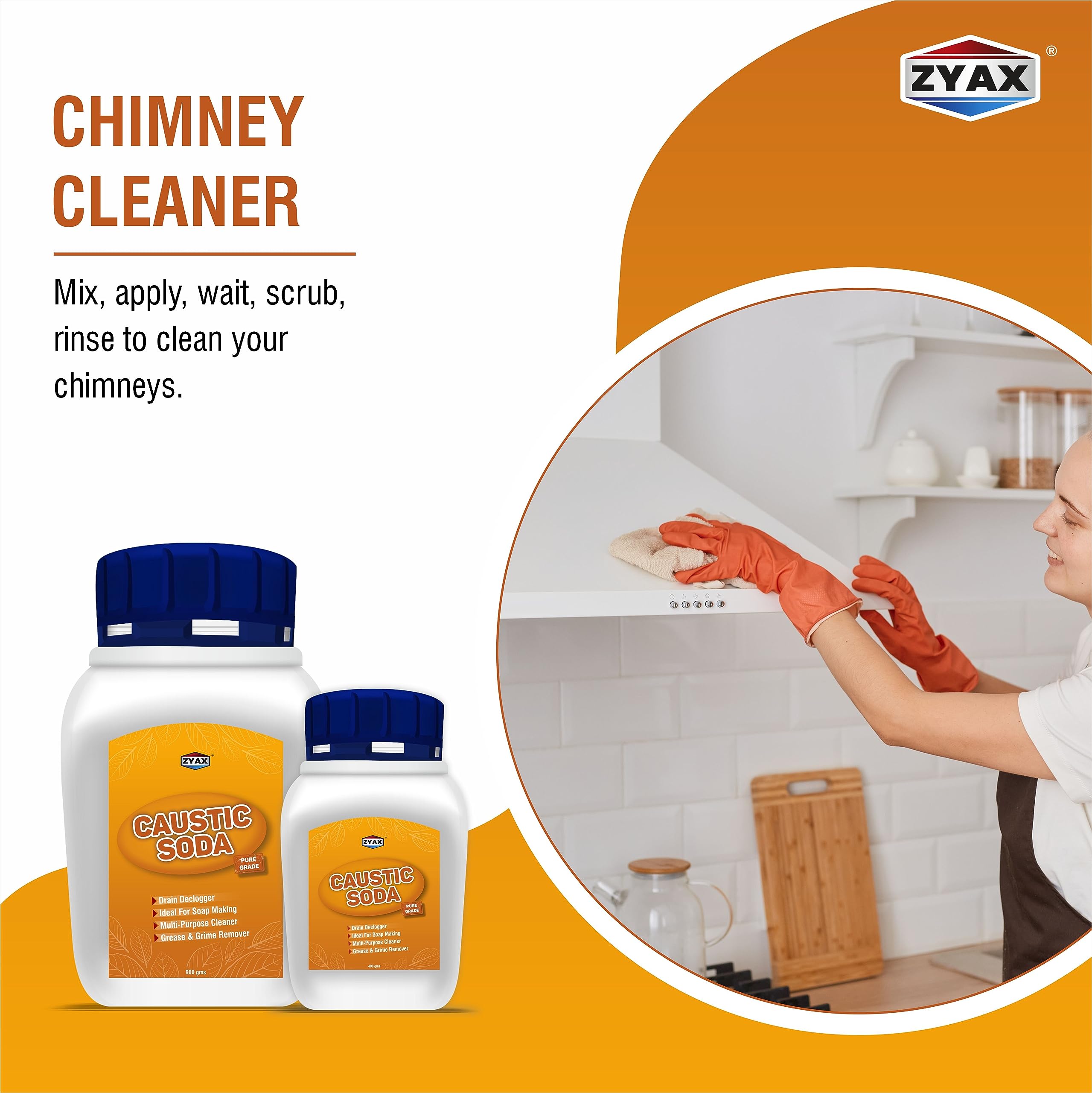 ZYAX 400g Caustic Soda (Sodium Hydroxide) - Powerful Drain Cleaner, Chimney Degreaser & Soap Making Supply - Unclogs Pipes, Removes Grease & Makes Homemade Soap - Ideal for Kitchen, Bathroom & DIY Cleaning Projects