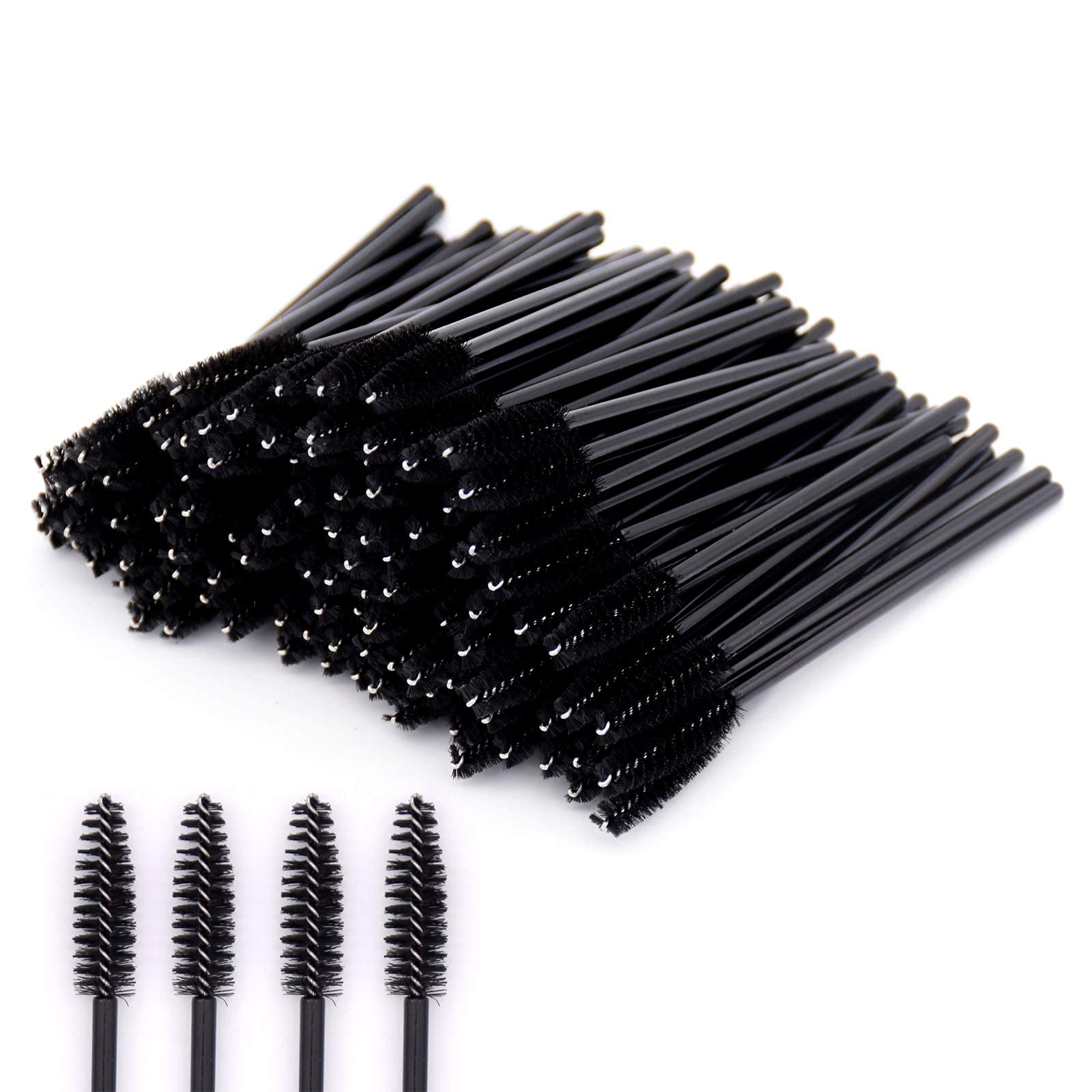 MAYCREATE® 50 Pcs Black Eyelash Brushes & Mascara Wands - Professional Eyelash Extension Spoolies, Eyebrow Applicator & Makeup Tools - Perfect for Salon, DIY Lash Extensions & Home Beauty Care