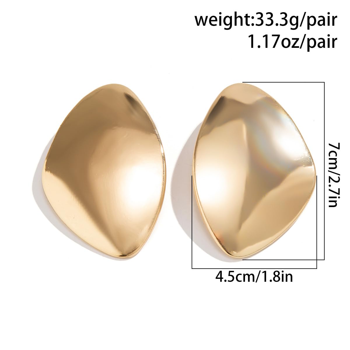 Chunky Gold Statement Earrings for Women | Hypoallergenic Geometric Drop Dangle Earrings | Punk Fashion Jewelry | Perfect for Summer Outfits & Party Wear 2024