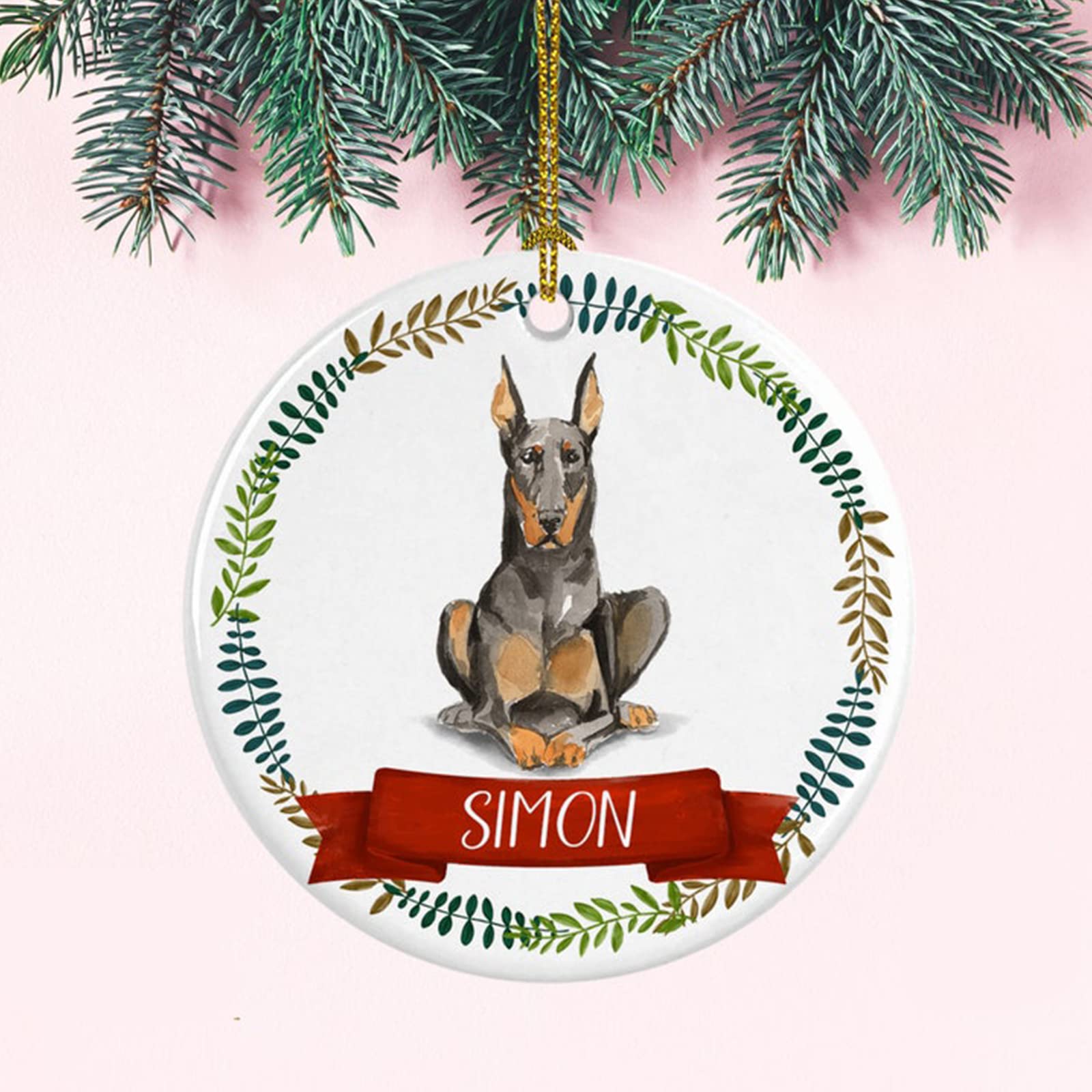 Custom Doberman Christmas Ornament - Perfect Pet Gift for Dog Lovers | Holiday Decor