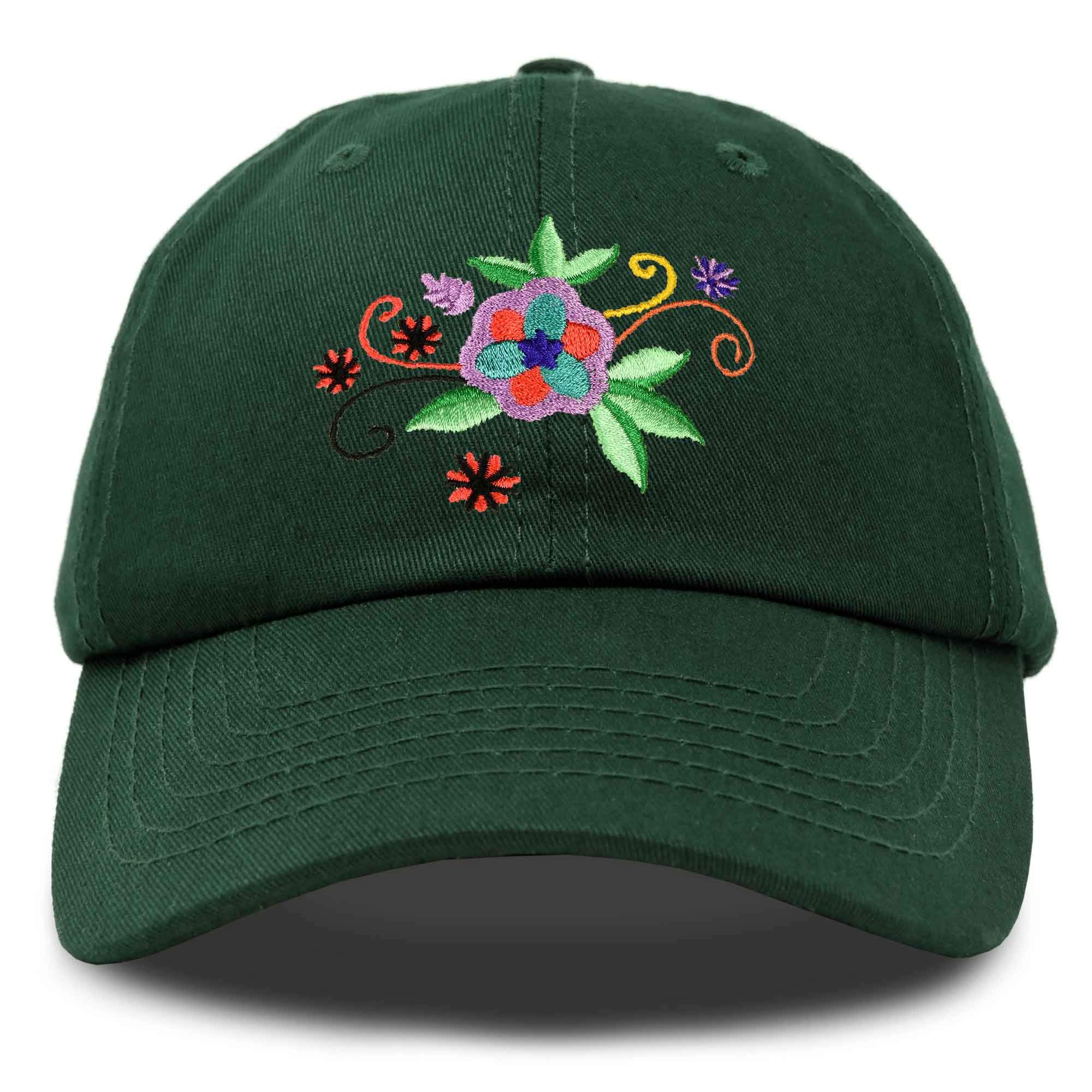 DALIX Floral Cosmos Embroidered Baseball Cap for Women - Stylish Sun Hat for Outdoor Activities, Gardening, and Beach Vacations