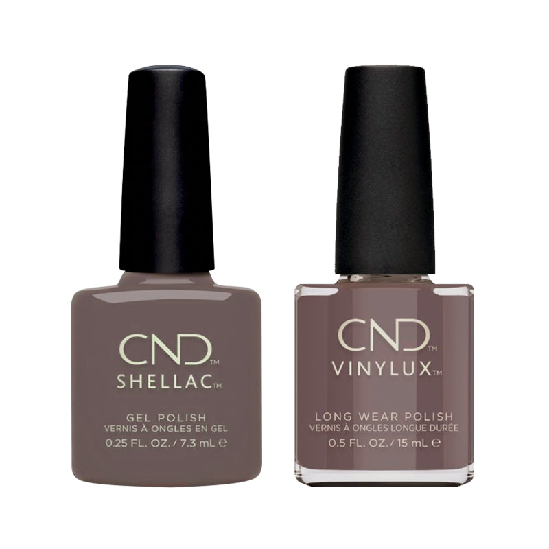 CND Shellac & Vinylux Combo - Above My Pay Gray Gel & Nail Polish Set | Professional Salon Quality Manicure Kit for Home & Salon Use