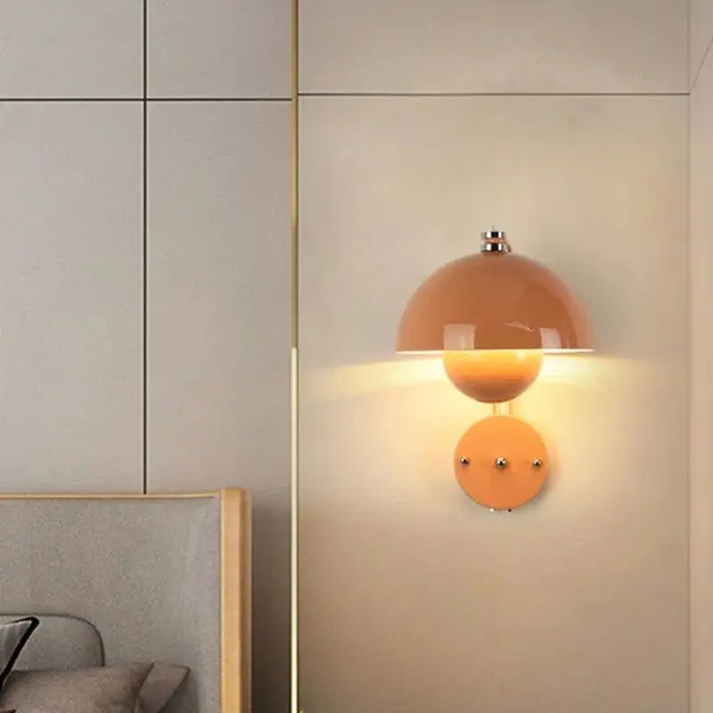 Mushmi Mushroom Wall Light - Black, White, Red, Yellow - Modern LED Night Light for Bedroom, Nursery, Living Room & Hallway Decor