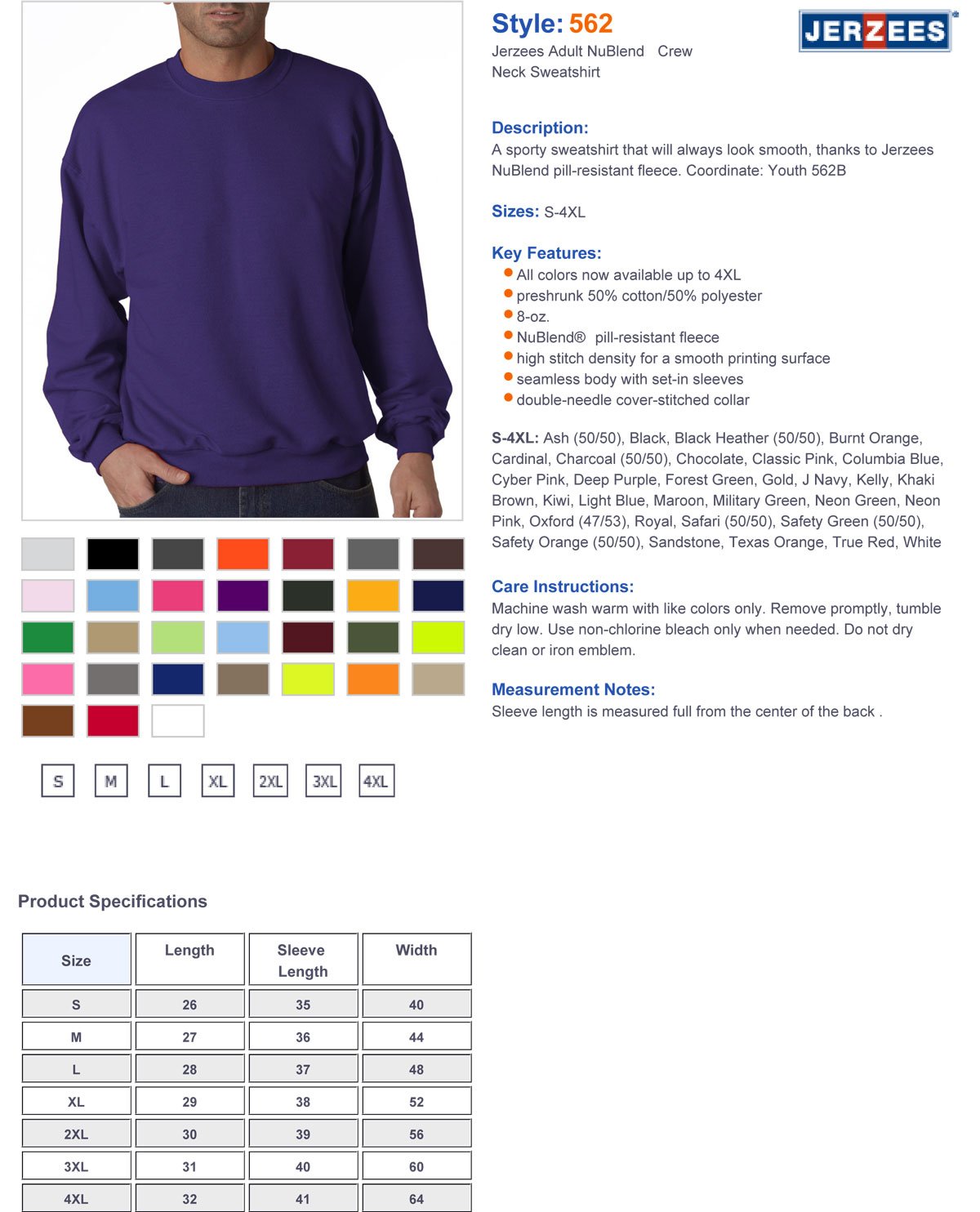 Jerzees NuBlend Crewneck Sweatshirt - Soft Cotton Blend Pullover for Men & Women - Charcoal Grey - Casual Wear & Loungewear for Everyday Comfort