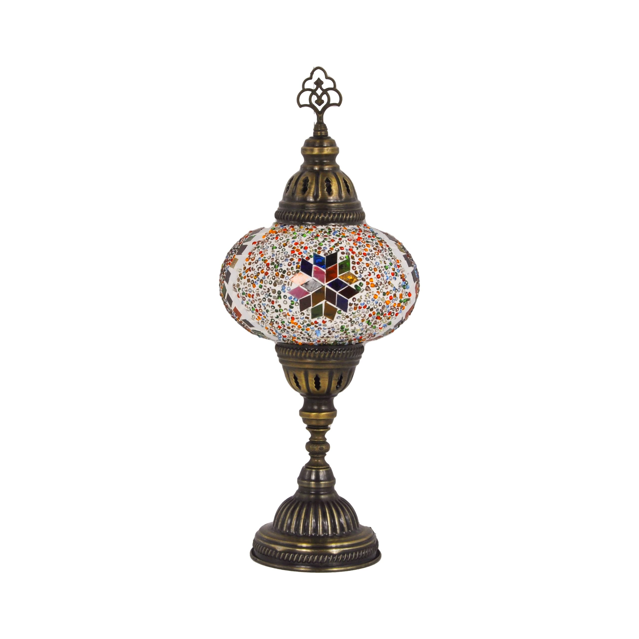 10 Styles Handmade Turkish Mosaic Table Lamp - Moroccan Tiffany Night Light with Bronze Base & LED Bulb | Stained Glass Bedside Lamp for Living Room, Bedroom Decor | Gift Idea for Home & Wedding