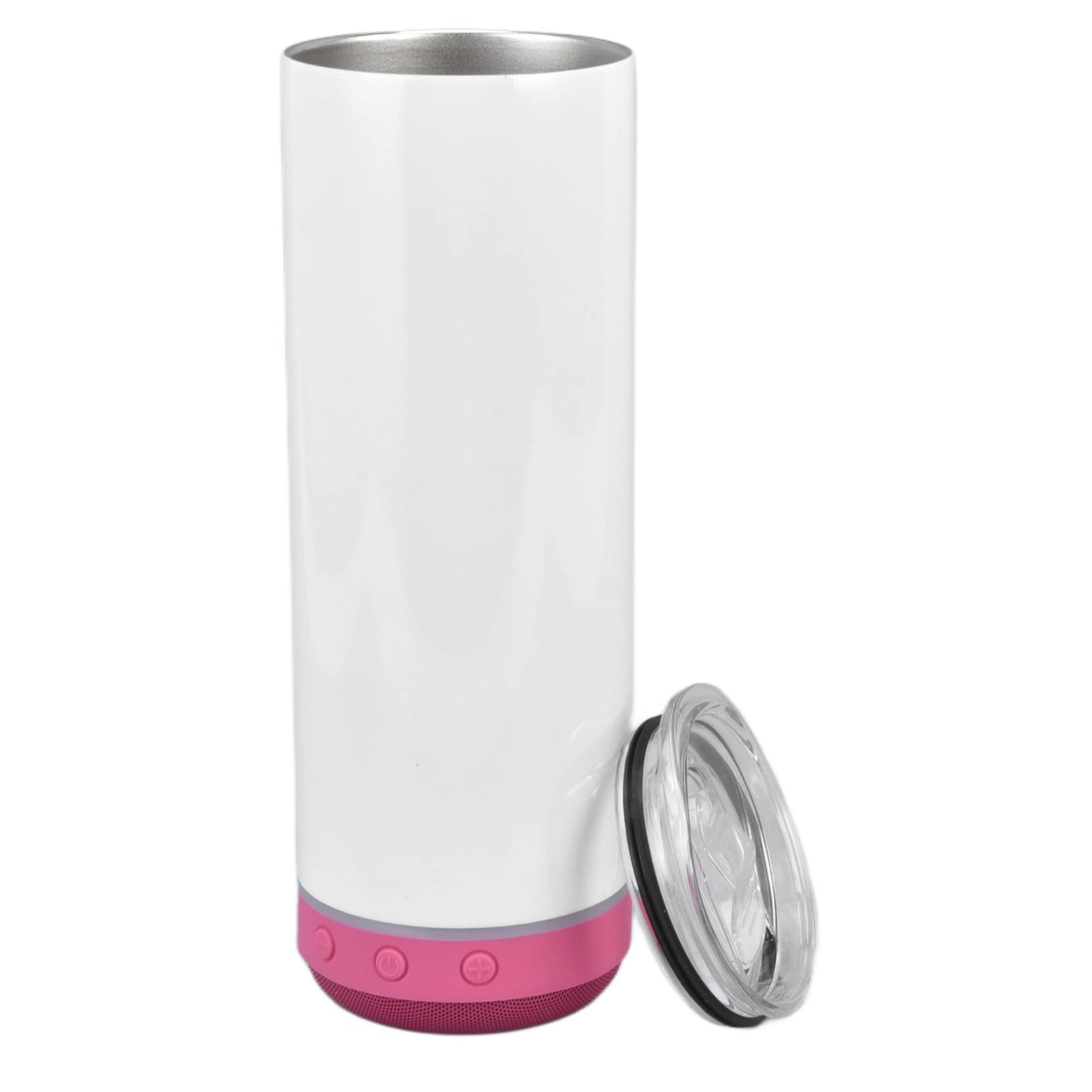 Double Walled Music Bottle with Detachable LED Light - Rustproof Stainless Steel Insulated Speaker Cup for Car, Office & Outdoor Use - Rose Red Bottom - Perfect for Travel, Camping & Parties