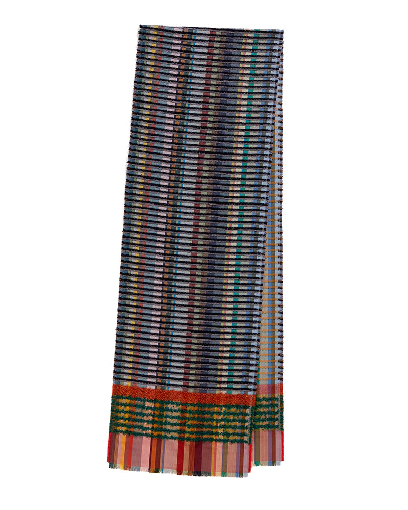 Wallace Sewell AllHallows Indigo Silk Block Scarf - Luxury Fashion Accessory for Women, Perfect for Office, Parties & Special Occasions