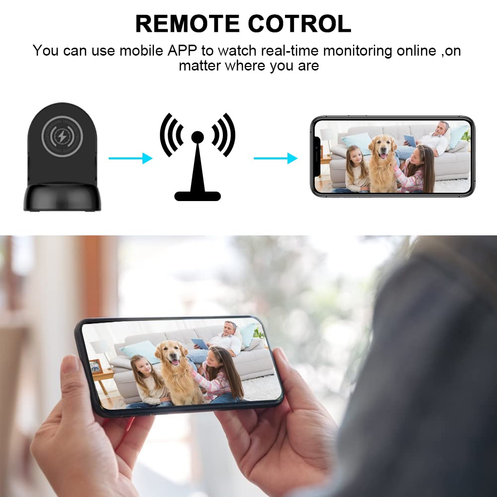 WiFi Hidden Spy Camera Wireless Phone Charger - 1080P/4K HD Rotating Lens with 250° View Angle, Motion Activated Nanny Cam for Home & Office Security (2.4G/5G Dual Band) - Perfect for Monitoring Kids, Pets, and Valuables Discreetly