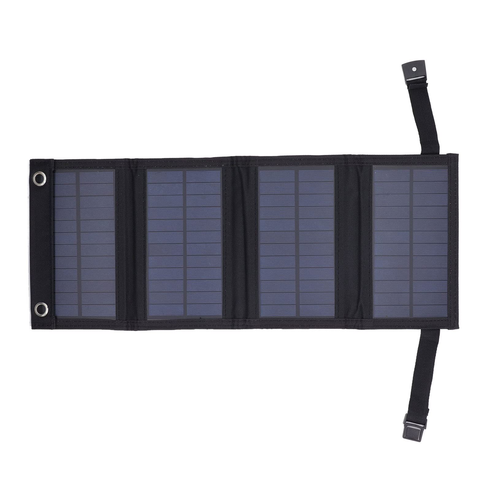EXCLUZO 10W Foldable Solar Charger - IP65 Waterproof Portable Solar Panel with 5V USB Output for Hiking, Camping, Backpacking & Outdoor Adventures (Black)