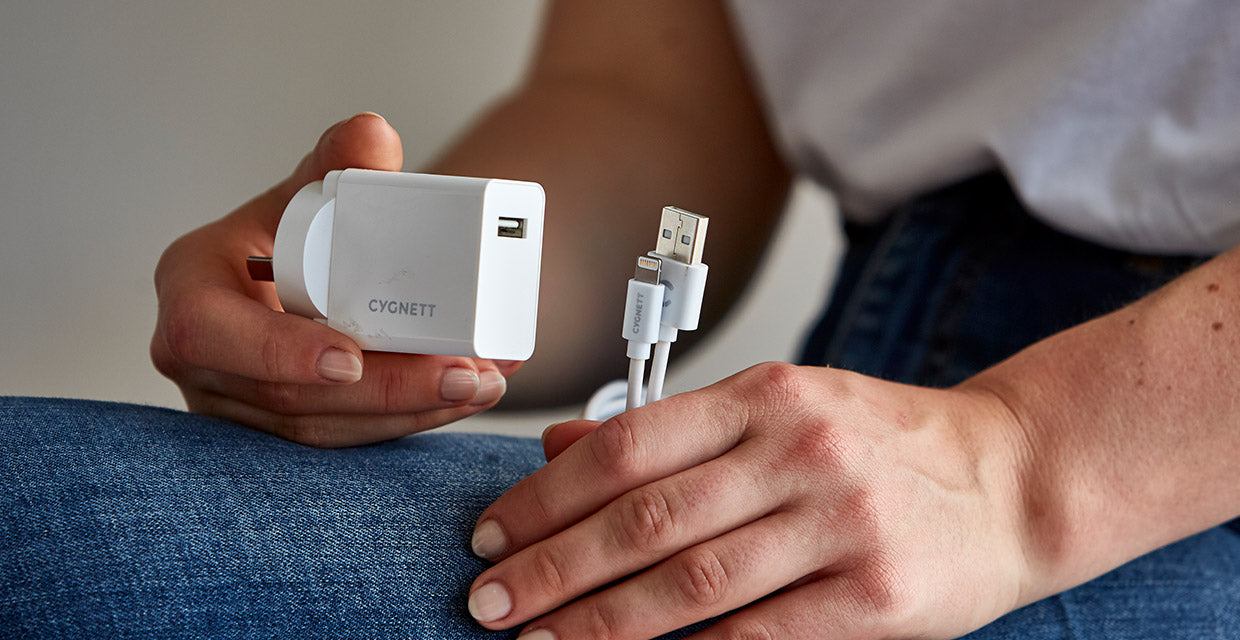 Cygnett POWERPLUS 12W Fast Wall Charger with Lightning to USB A Cable - Perfect for iPhone Charging at Home, Office & Travel