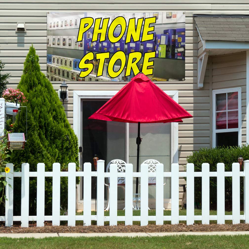 Vinyl Banner - 48x96 Inches, Weatherproof Outdoor Advertising Sign with 8 Grommets for Retail Stores, Phone Shops & Industrial Yard Use - Multiple Sizes Available for Business & Event Signage