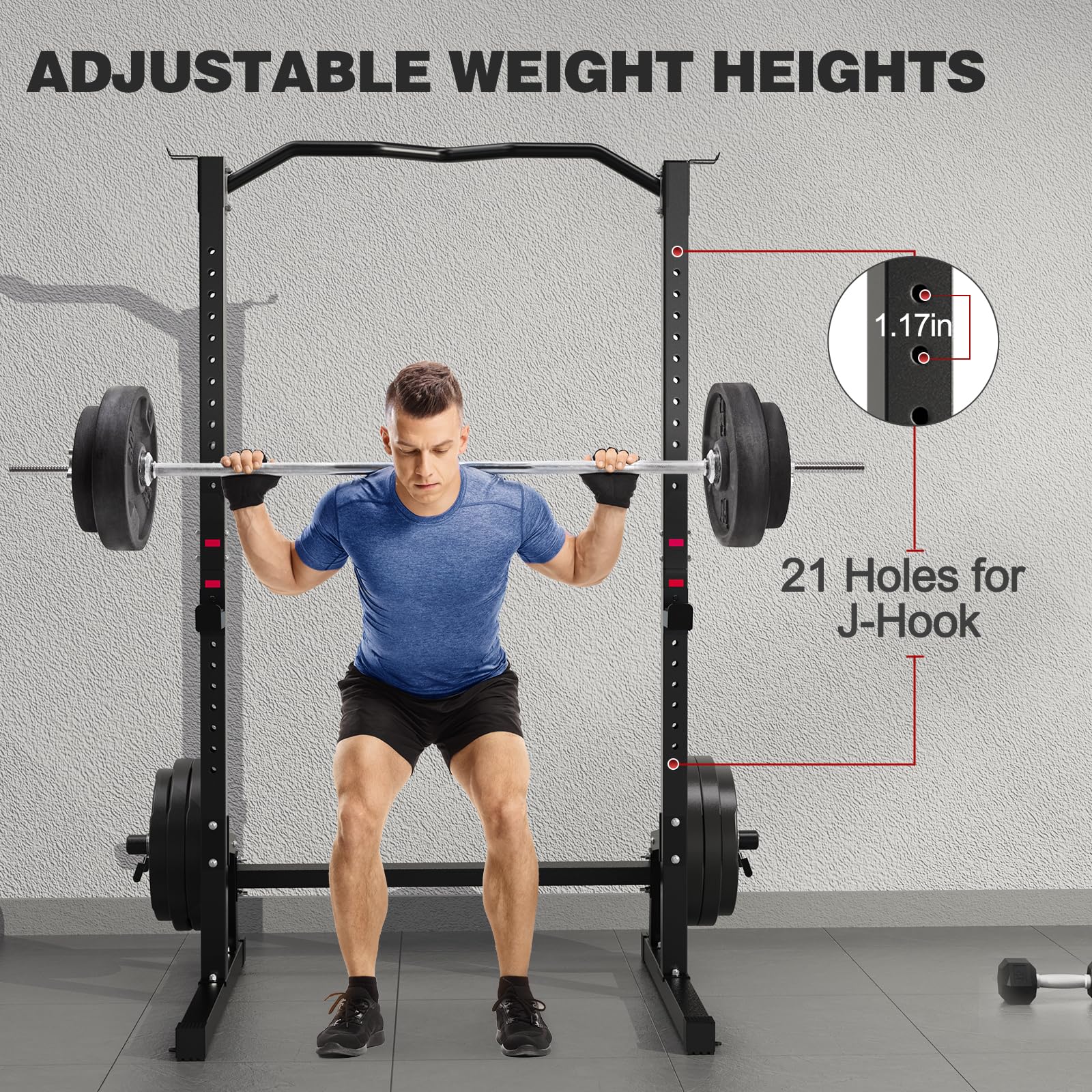Adjustable Olympic Weight Bench with Squat Rack - Heavy Duty Workout Bench for Strength Training, Bench Press & Home Gym - Perfect for Home Workouts, Weightlifting & Full-Body Exercises