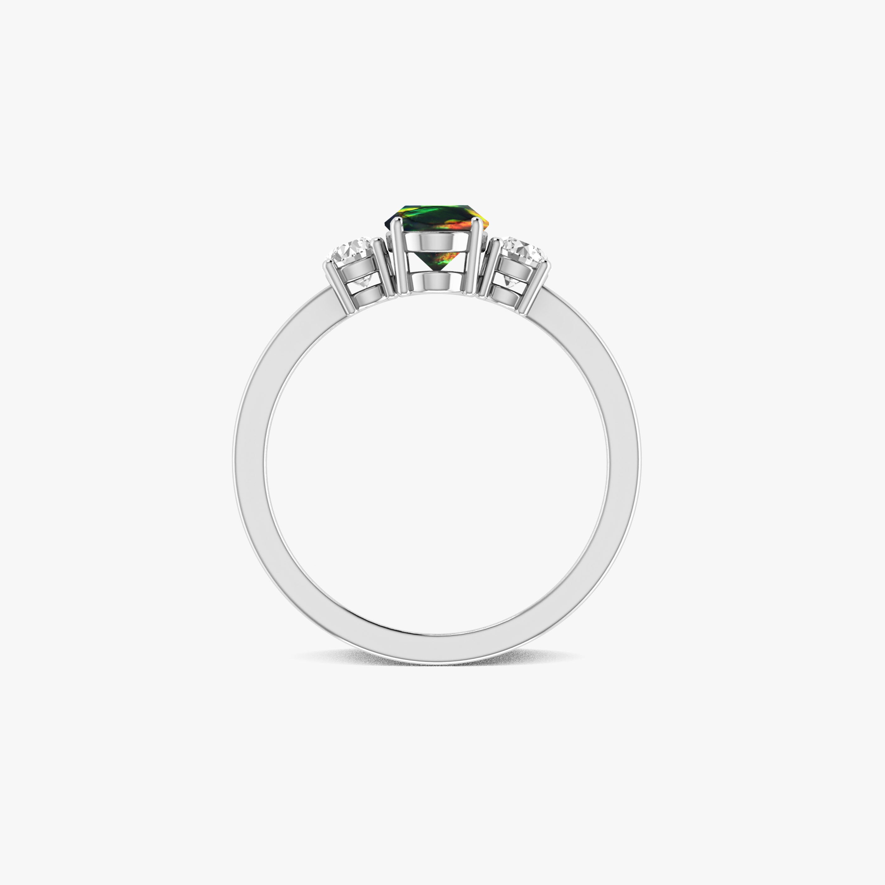 Fire Black Opal Gemstone Ring for Women - Genuine Australian Opal Jewelry, Sterling Silver Band, Unique Handmade Gift for Birthday, Anniversary & Special Occasions | Perfect for Evening Wear, Date Nights & Formal Events