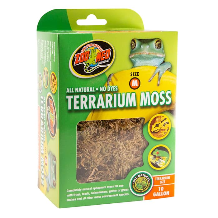 Premium Zoo Med All Natural Reptile Terrarium Moss Substrate - Ideal for Reptile Habitat, Terrarium Bedding & Vivarium Decor (10L) | Perfect for Frogs, Snakes & Lizards | Moisture-Retaining & Odor Control