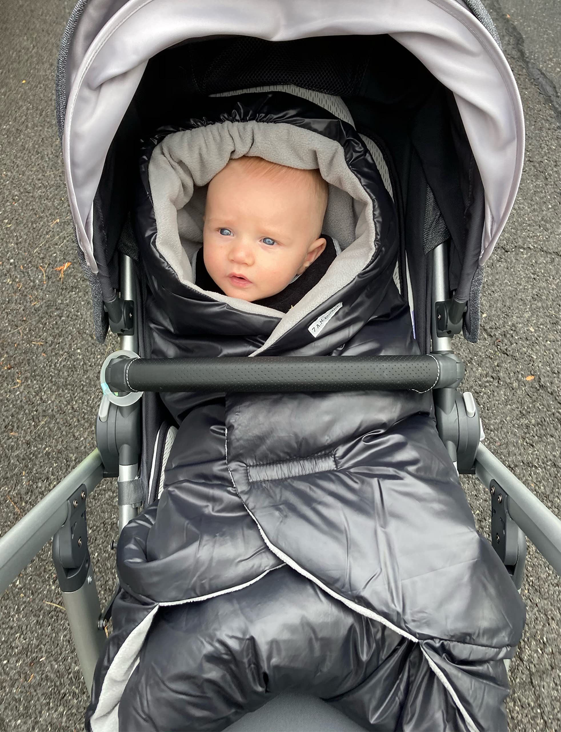 7AM Enfant Baby Car Seat Cover - Nido Quilted Infant Car Seat Protector with Hooded Soft Plush Lining | Universal Fit for Strollers & Car Seats | Perfect for Winter Warmth & Outdoor Protection