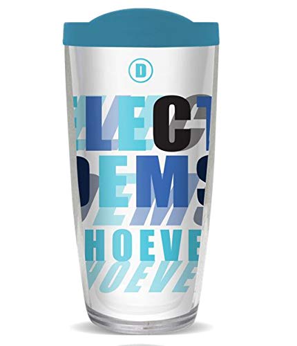 16oz Acrylic Travel Tumbler with Blue Lid - Insulated Reusable Coffee Cup for Hot & Cold Drinks - Perfect for Office, Gym, Hiking and Commuting