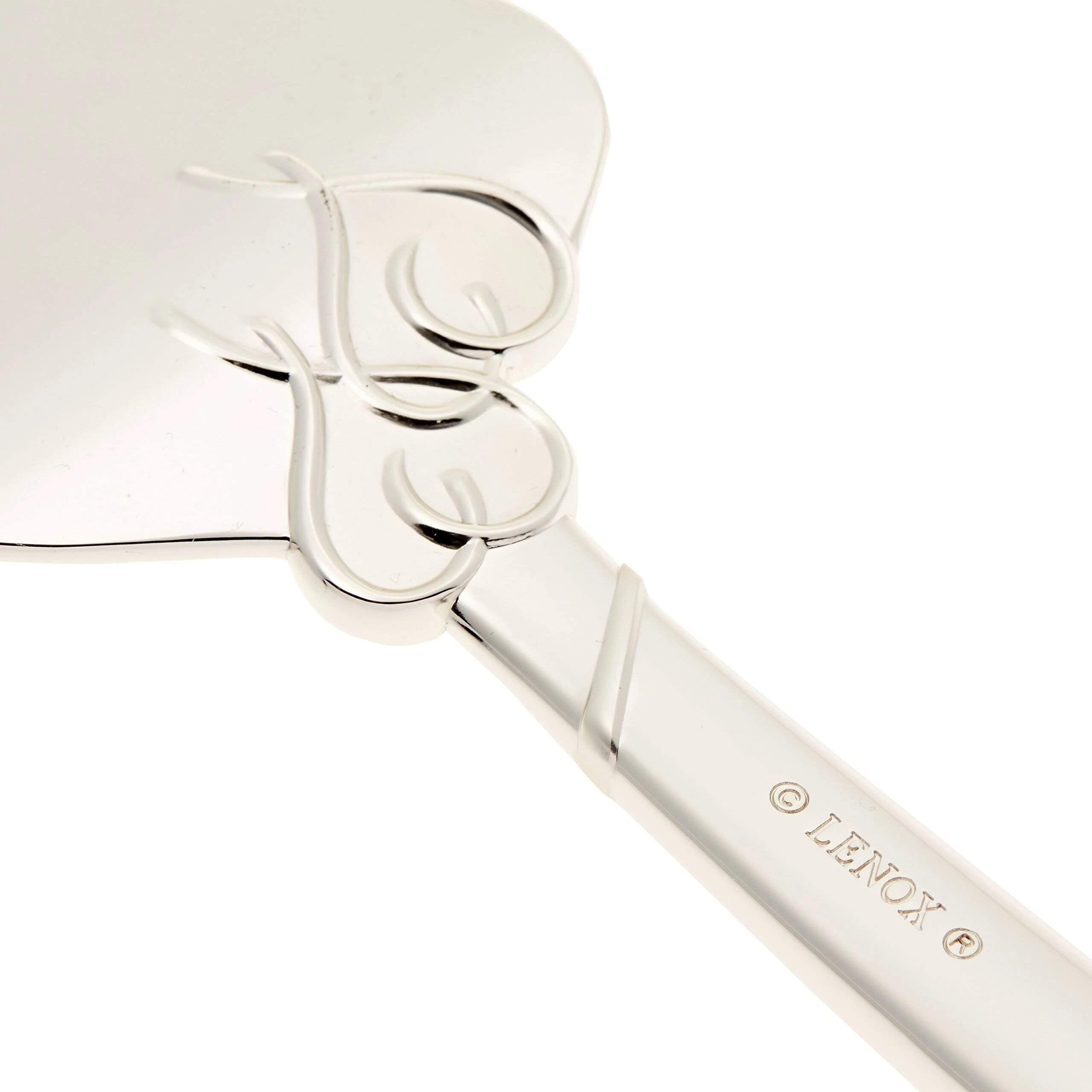 Lenox True Love Silver Personalized Wedding Cake Cutting Set - Engraved Cake Knife & Server for Weddings, Anniversaries & Special Occasions | Elegant Gift for Bride & Groom