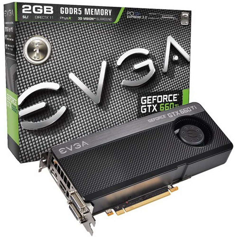 EVGA GeForce GTX 660Ti 2GB GDDR5 Graphics Card with DVI-I, DVI-D, HDMI, DisplayPort & SLI Support (02G-P4-3660-KR) - Perfect for Gaming, Video Editing & High-Performance Computing