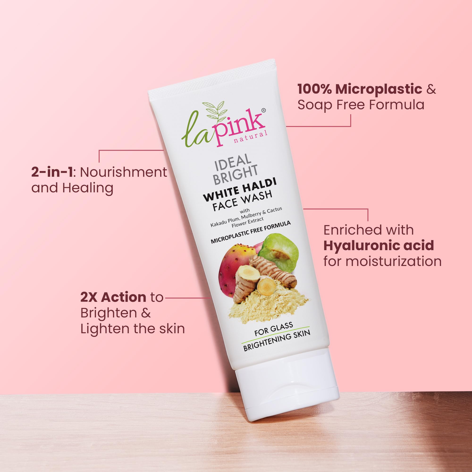 La Pink Ideal Bright Face Brightening Gift Box Set - Face Wash, Serum & SPF 15 Day Cream | Dark Spot Treatment for Even Skin Tone & Radiant Glow | 100% Microplastic Free Skincare Trio | Perfect for Daily Routine, Travel & Gift Giving