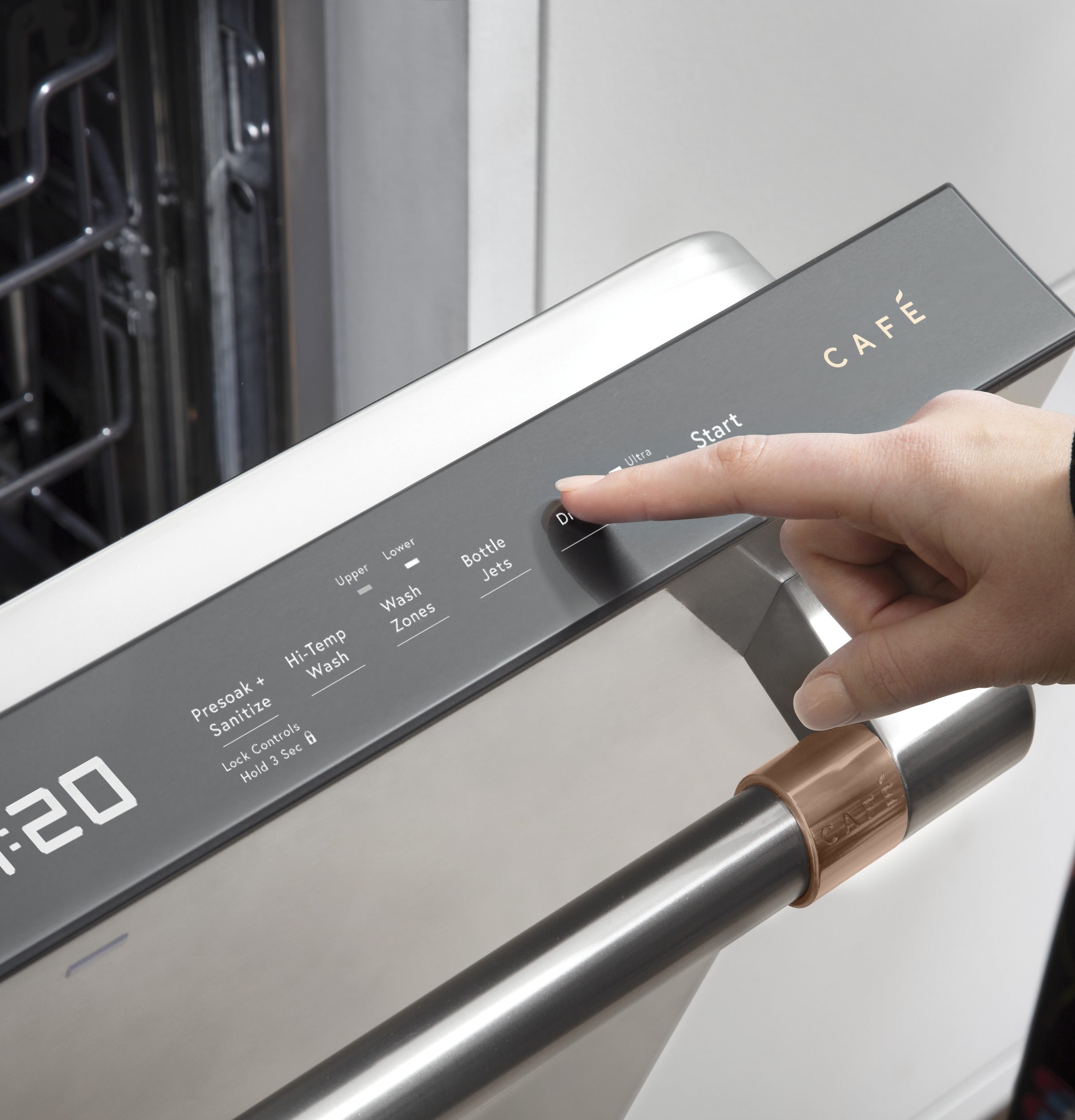 Café Stainless Steel Interior Built-In Dishwasher with Hidden Controls - CDT845P2NS1 | Energy Efficient & Quiet Operation for Modern Kitchens