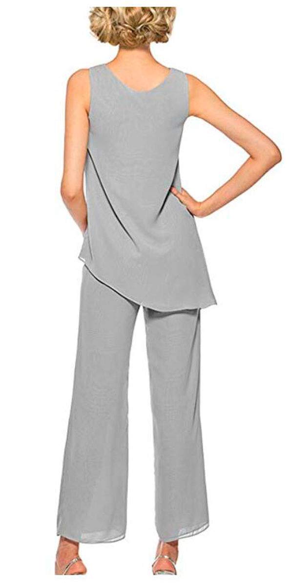Elegant Plus Size Chiffon Mother of The Bride Pants Suit with Jacket - 3 Piece Formal Women's Outfit for Wedding, Prom & Special Occasions