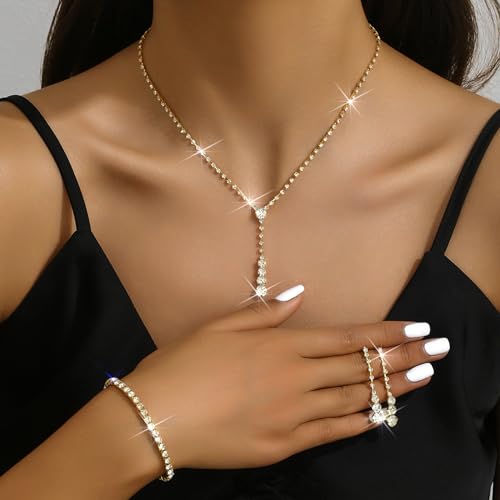 C：gold necklace earrings set