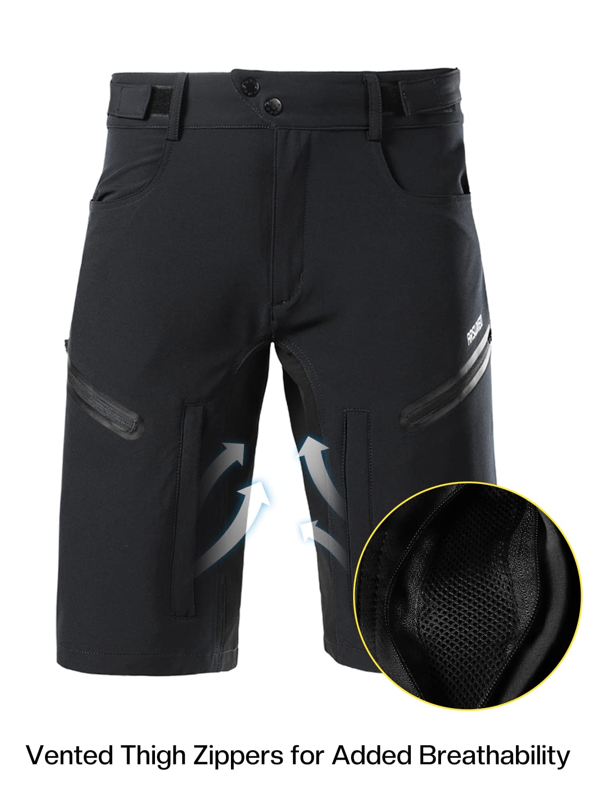 ARSUXEO Men's Cycling Shorts - Breathable Loose Fit Mountain Bike Shorts with Moisture-Wicking Waistband | Ideal for Road Biking, Mountain Biking & Gym Workouts