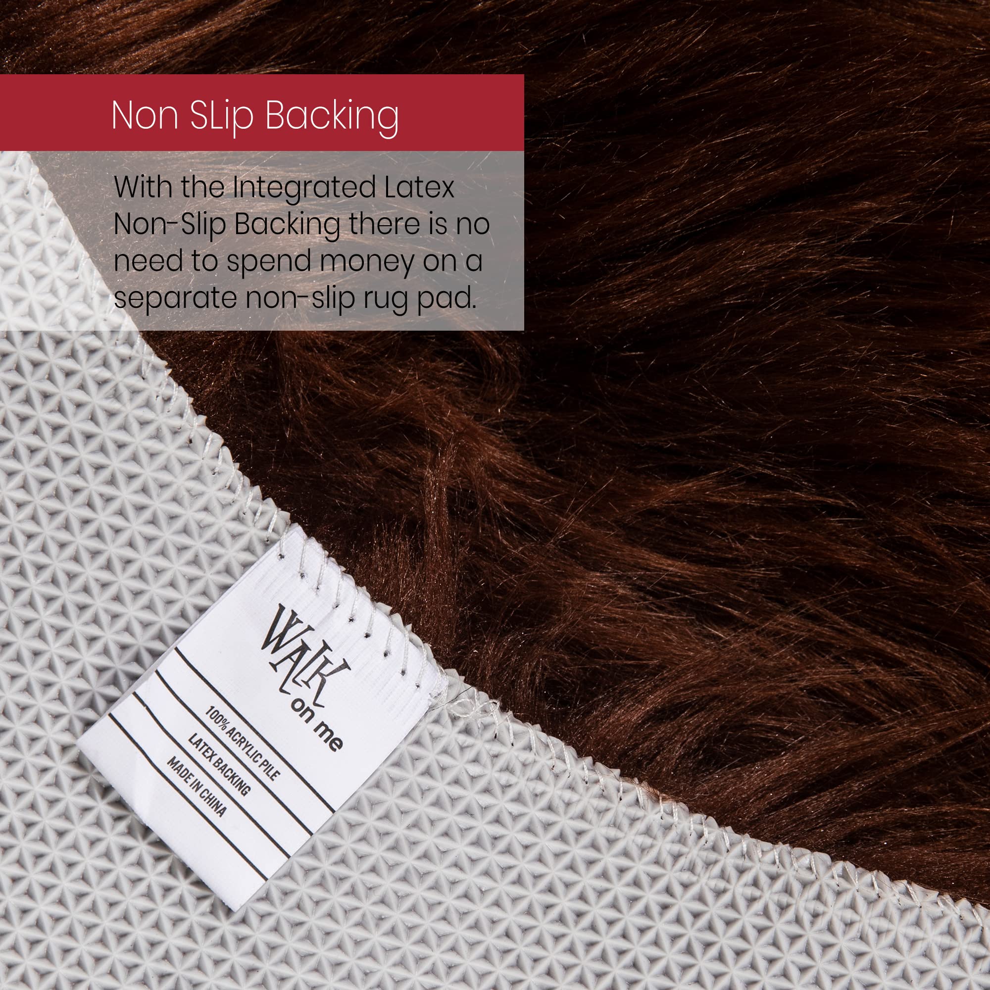 Luxury Soft Faux Fur Rug - Premium Sheepskin Shaggy Area Rug for Living Room, Bedroom, Nursery & Kids Room - Non-Slip Backing & Machine Washable - Home Decor Accent - Perfect for Cozy Floor Seating & Stylish Interior Design (Brown, 4'x6' Rectangle)