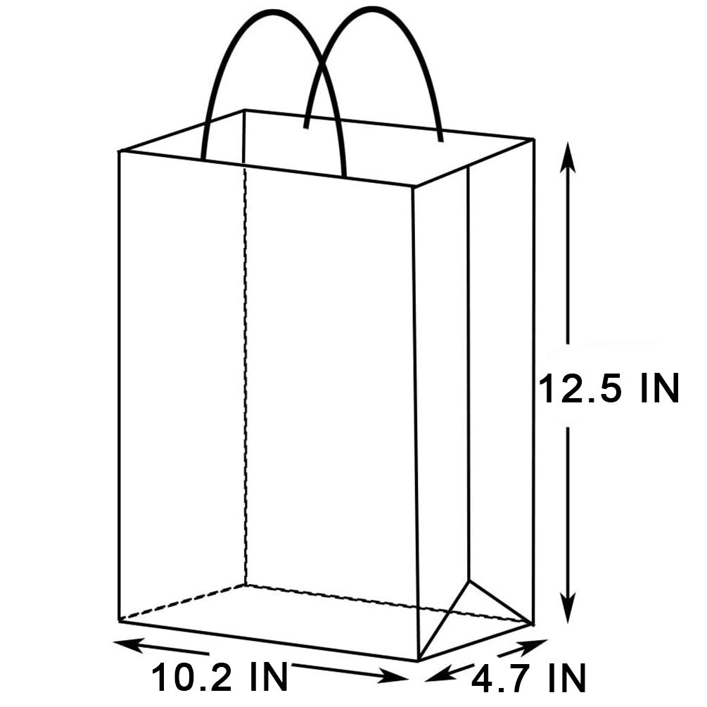 Premium AZOWA Large Kraft Paper Gift Bags with Handles - 10.2