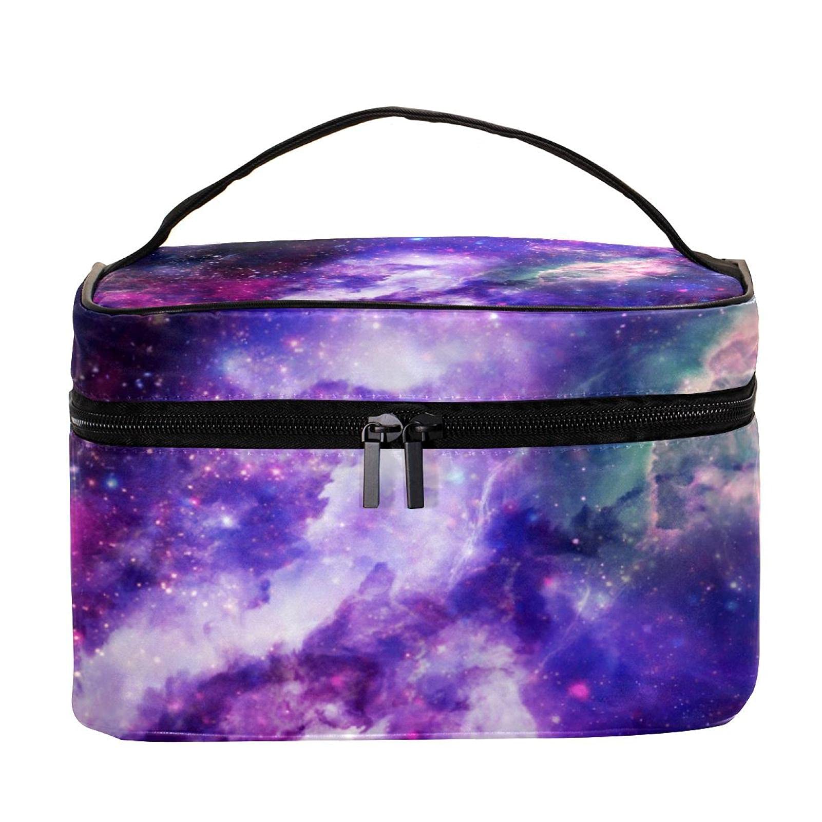 Galaxy Universe Nebula Starry Sky Travel Makeup Bag - Large Cosmetic Organizer with Zipper for Women & Girls | Perfect for Travel, Gym & Daily Essentials Storage