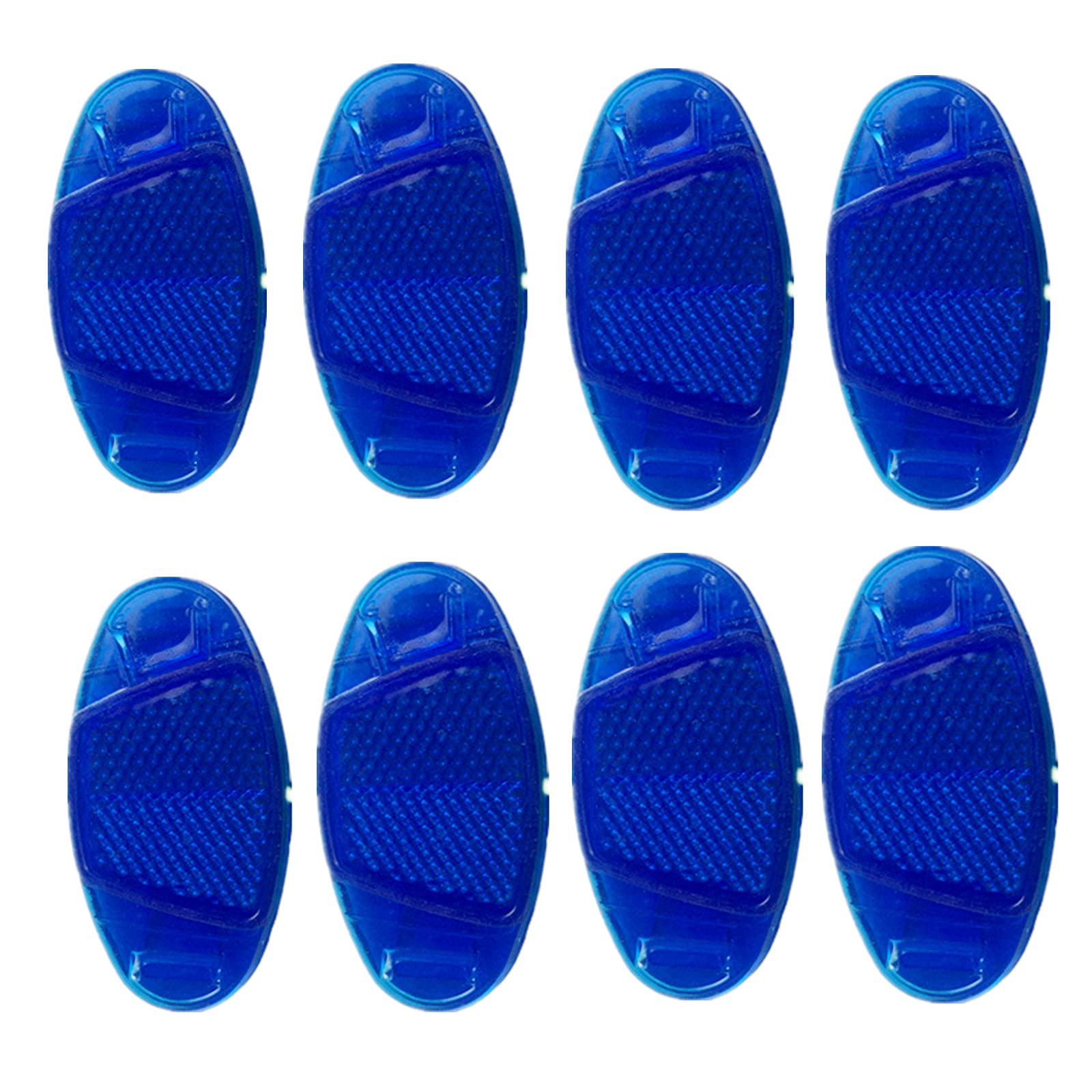 8-Piece Oval Reflector Bicycle Spoke Wheel Accessories - High Visibility Safety Reflectors for Mountain Bikes, Road Bikes & Commuting - Blue Warning Lights for Night Riding & Cycling Safety