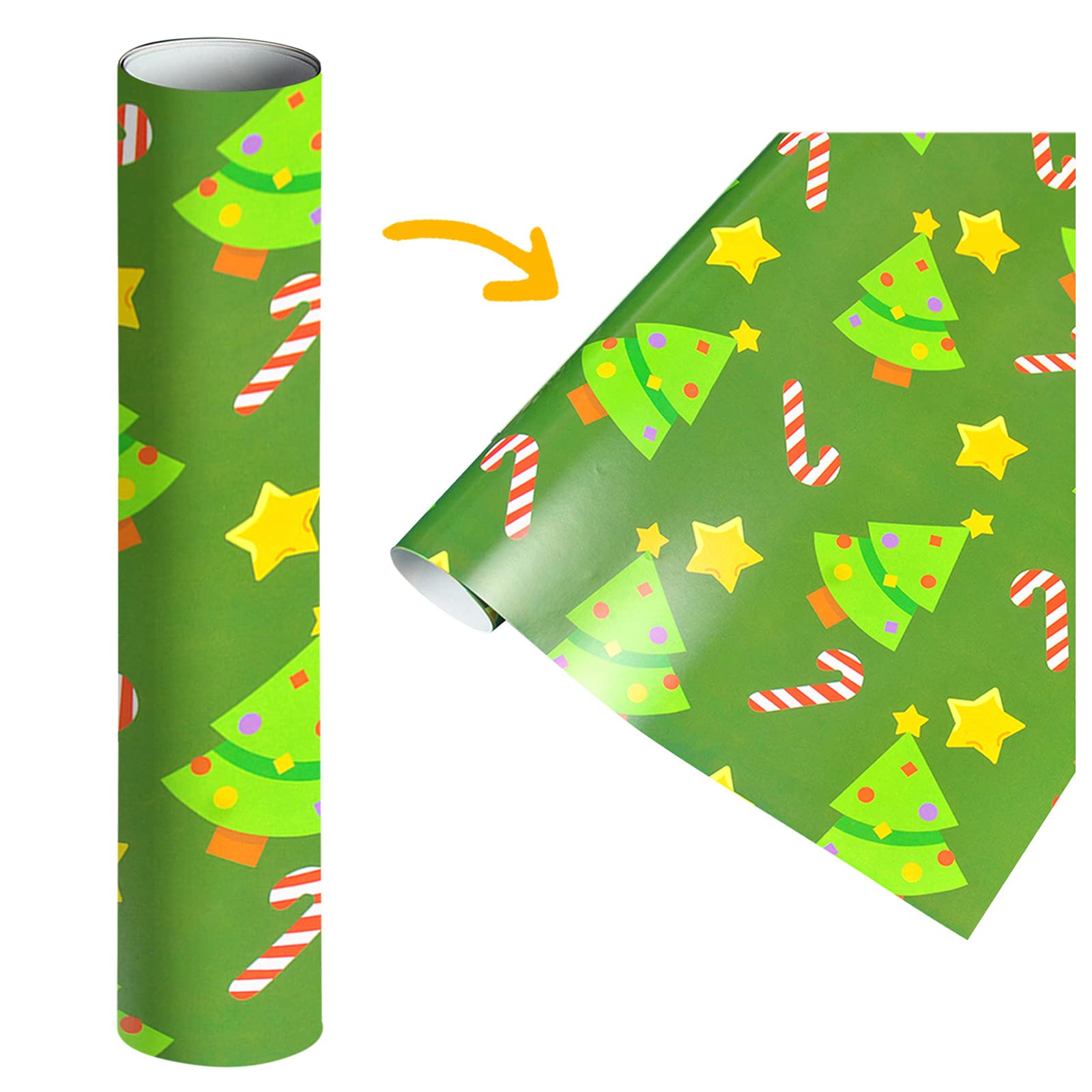 1PC (75cm x 51cm, 4.11 Square Feet) Single-Sided Christmas Wrapping Paper with Classic Santa and Holiday Patterns - Perfect for Gift Wrapping, Holiday Decorations, and Party Supplies
