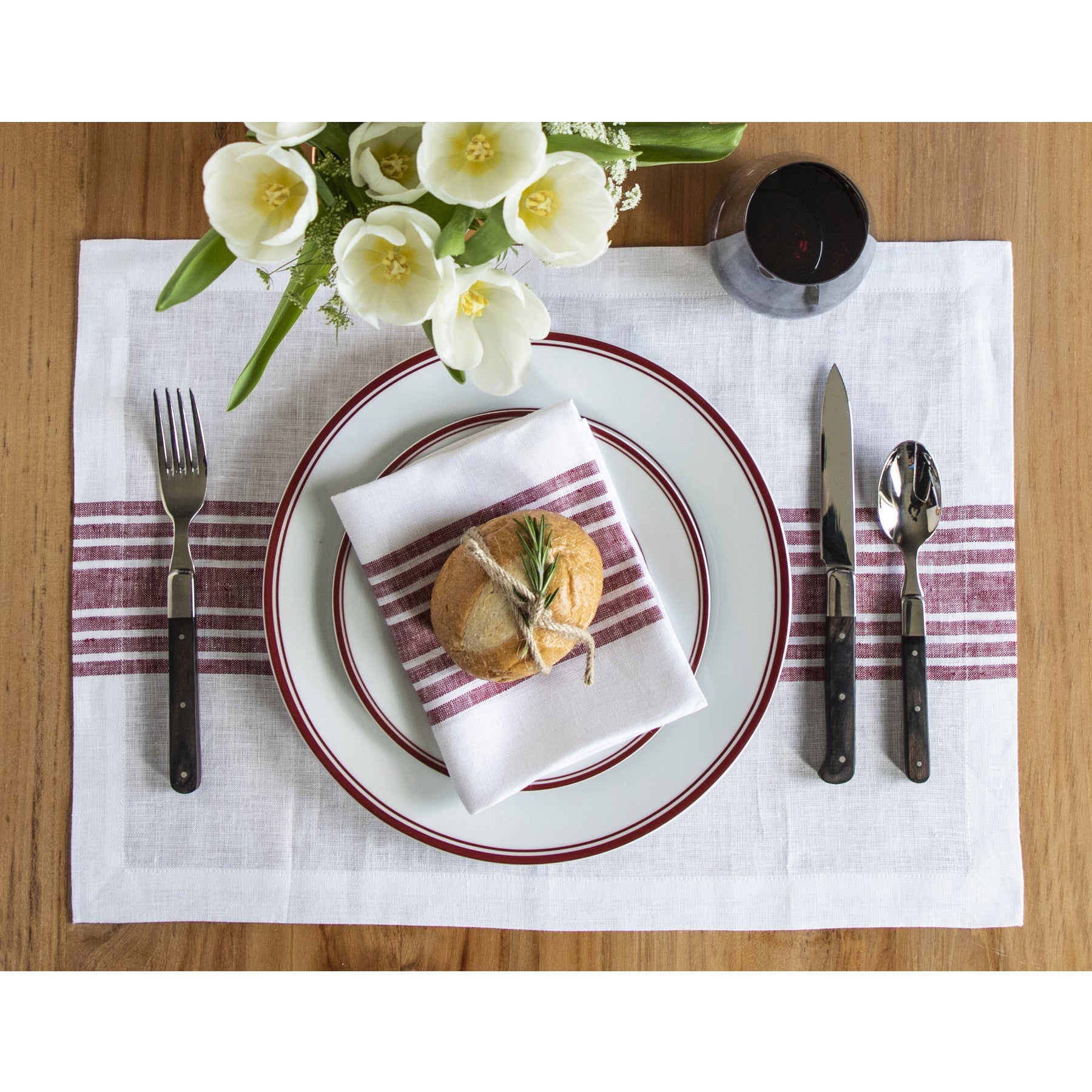 Farmhouse Style Placemats Set of 4 - Rustic Cotton Table Mats for Dining Room, Kitchen & Holiday Decor - Perfect for Thanksgiving, Christmas & Everyday Use