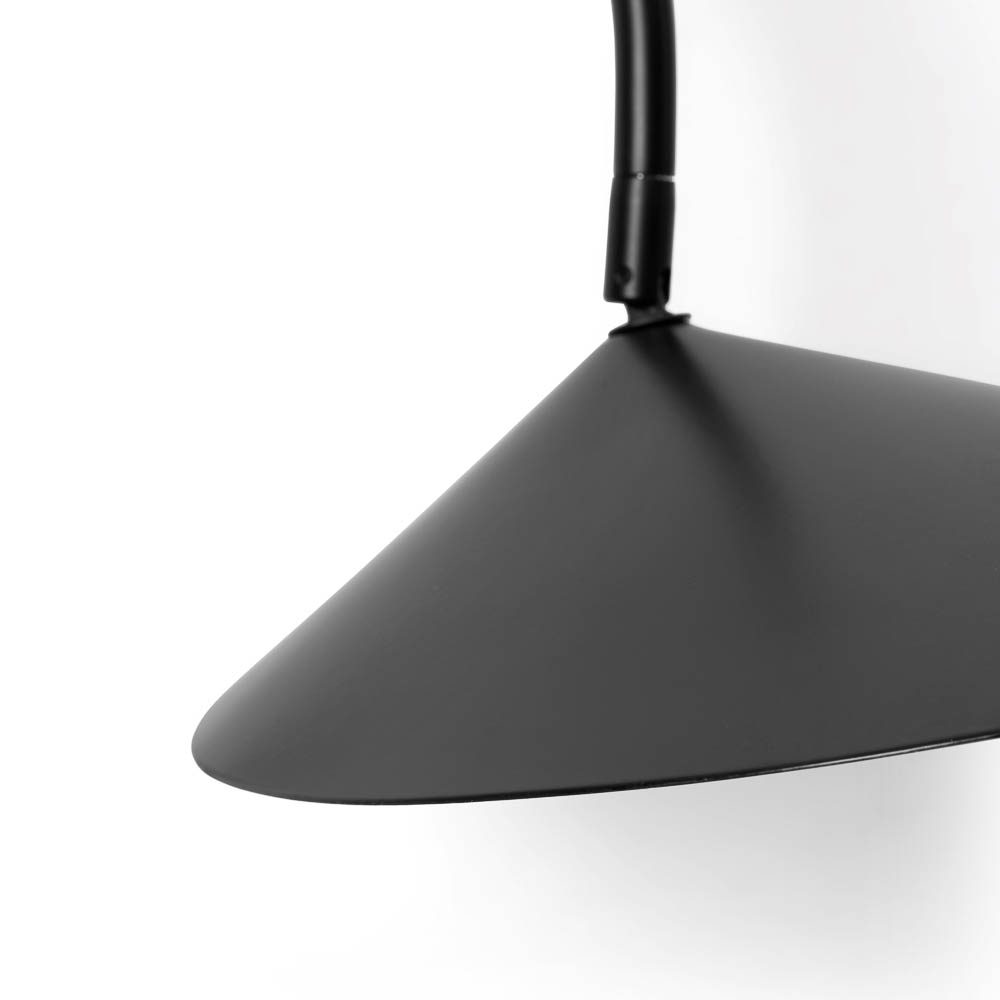 FERM LIVING Arum Swivel Wall Lamp - Black Modern Adjustable Wall Light for Bedroom, Living Room & Office Decor