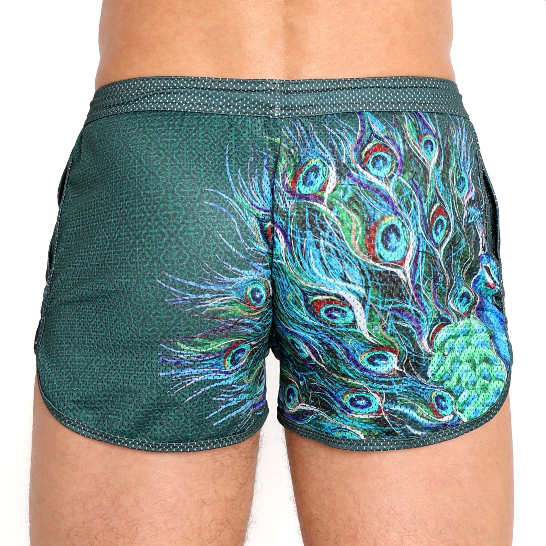 Stylish Peacock Green Mesh Shorts for Women - Breathable & Comfortable Summer Casual Wear | Perfect for Gym, Yoga, Beach & Outdoor Activities