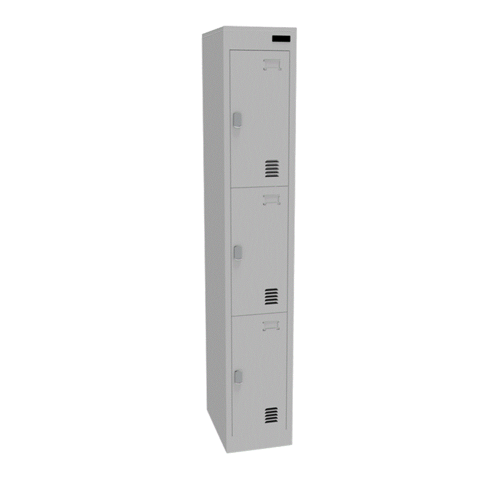 Europlan 3 Door Locker - Heavy Duty Steel School Gym Storage Cabinet with Adjustable Shelves - Perfect for Schools, Gyms, Offices & Home Organization