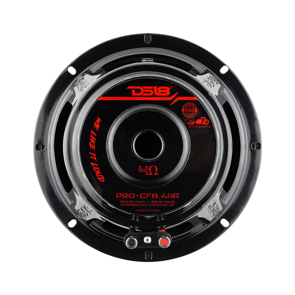 PRO 8 Neodymium Carbon Fiber Waterproof Mid Bass Speaker 300W RMS 4 Ohm - Perfect for Car Audio Systems, Home Theater & Live Performances