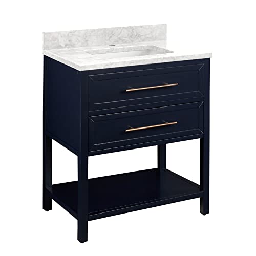 Midnight Navy / Carrara Marble