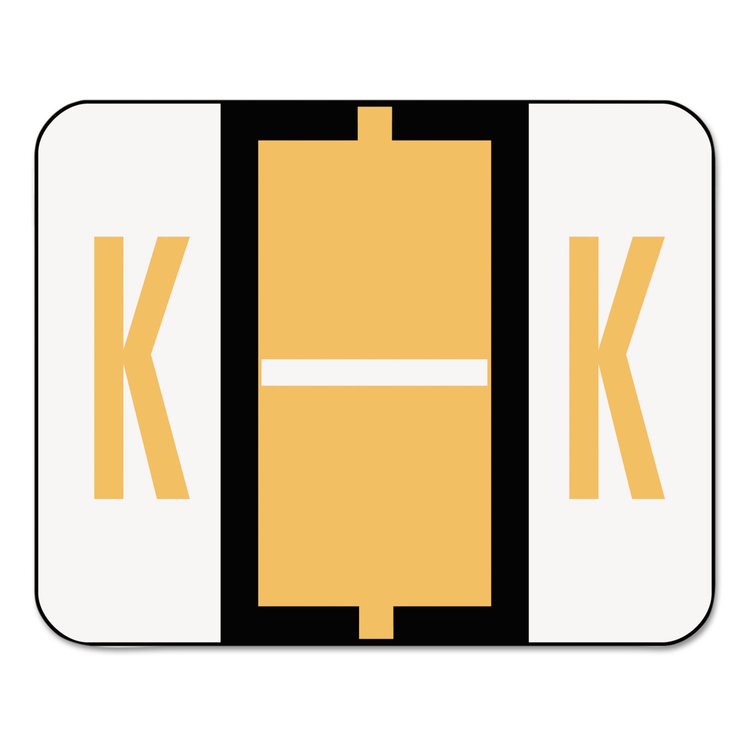 Smead 67081 A-Z Color-Coded Bar-Style End Tab Labels - Letter K Light Orange (500/Roll) - Perfect for Office Filing, Document Organization, and School Supplies